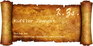 Kuffler Zsanett névjegykártya